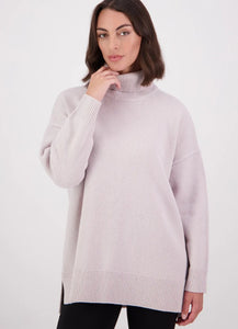 Swanndri Lambswool Roll Neck Jumper - Pumice