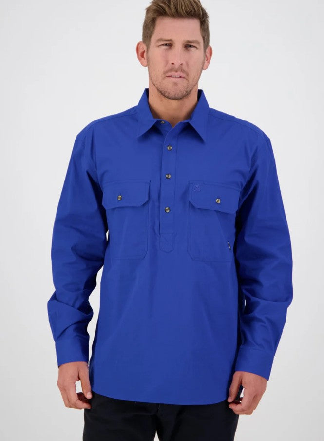 Swanndri Mens Bendigo Cotton Shirt - Electric Blue
