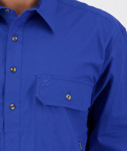 Swanndri Mens Bendigo Cotton Shirt - Electric Blue