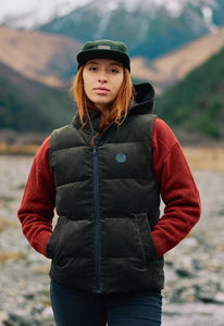 Swanndri Summit Womens Cord Vest - Olive