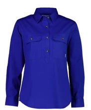 Load image into Gallery viewer, Swanndri Ladies Roma Cotton Shirt - Electric Blue
