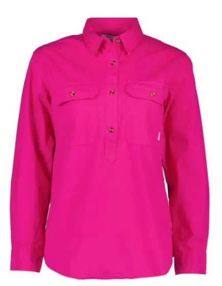 Swanndri Ladies Roma Cotton Shirt - Hot Pink