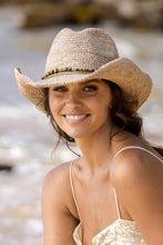 Load image into Gallery viewer, Dallas Madagascan Raffia Cowboy Hat - Natural
