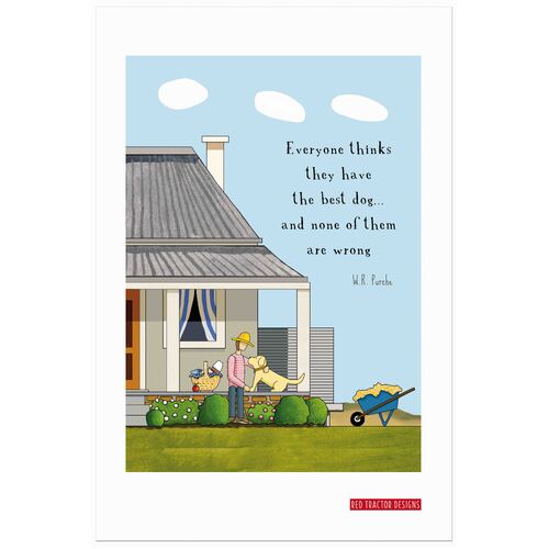 Red Tractor Linen Tea Towel - The Best Dog