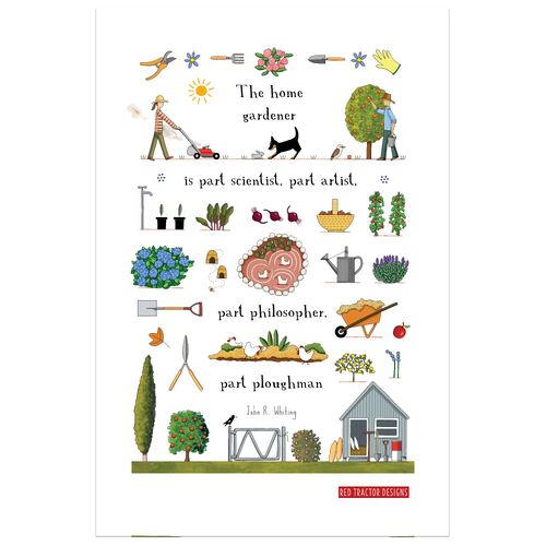 Red Tractor Linen Tea Towel - The Home Gardener