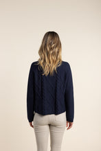 Load image into Gallery viewer, Two T&#39;s Cotton Cable Jumper - Navy
