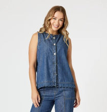 Load image into Gallery viewer, Threadz Charli Denim Top - Denim
