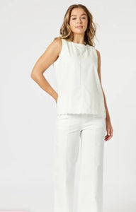Threadz Charli Denim Top - White