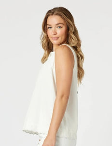 Threadz Charli Denim Top - White