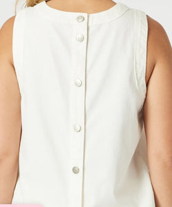Threadz Charli Denim Top - White