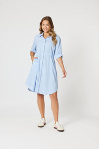 Threadz Skyler Stripe Dress - Blue/White