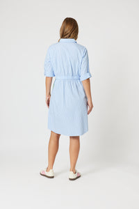 Threadz Skyler Stripe Dress - Blue/White