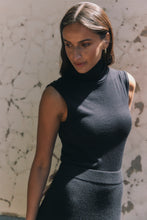 Load image into Gallery viewer, Toorallie Sleeveless Roll Neck Top - Black
