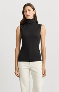 Toorallie Sleeveless Roll Neck Top - Black