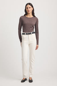 Toorallie Fine Merino L/S Crew Tee - Mocha