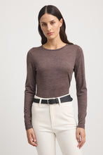 Load image into Gallery viewer, Toorallie Fine Merino L/S Crew Tee - Mocha
