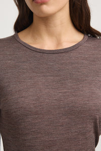 Toorallie Fine Merino L/S Crew Tee - Mocha