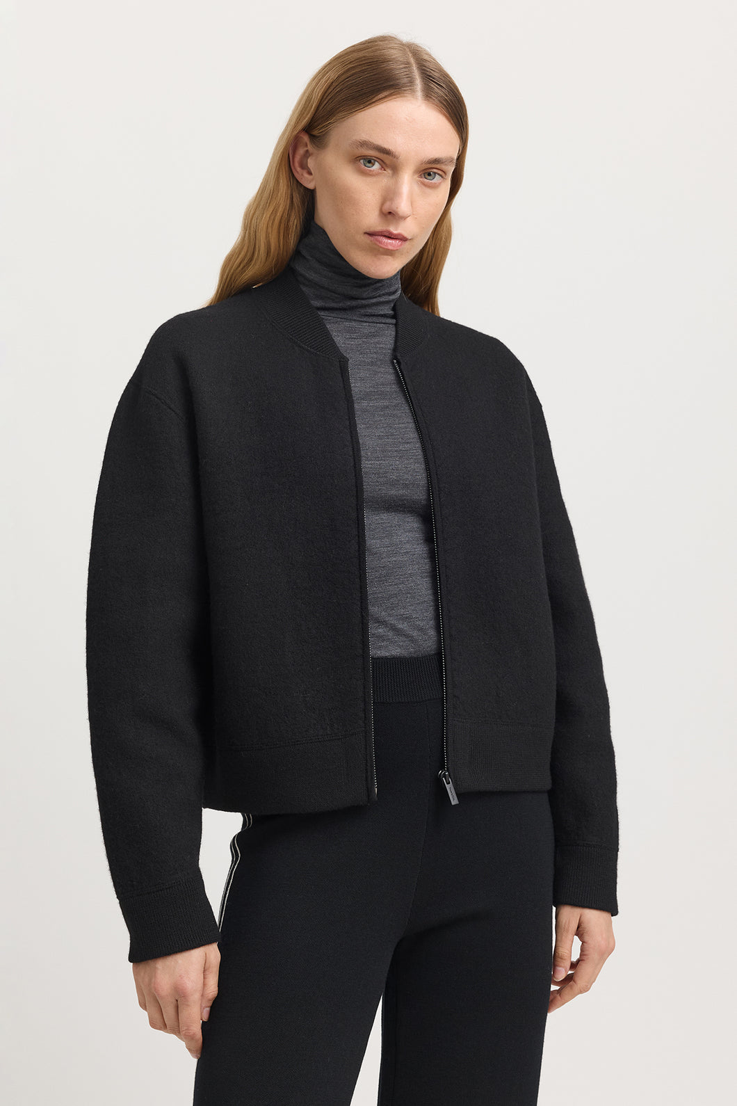 Toorallie Wool Bomber Jacket - Black