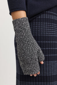 Toorallie Wool Open End Mitten - Black/White