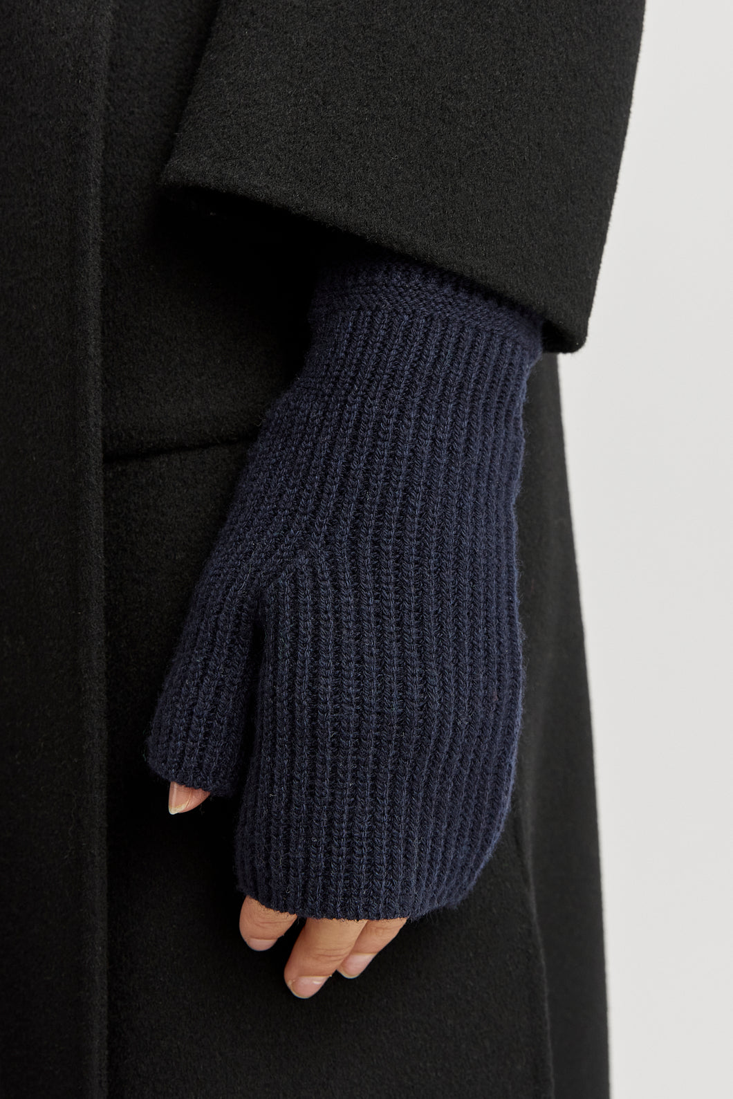 Toorallie Wool Open End Mitten - Navy