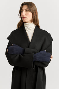 Toorallie Wool Open End Mitten - Navy