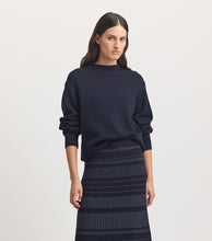 Load image into Gallery viewer, Toorallie Relaxed Fit Mock Neck Jumper - Navy
