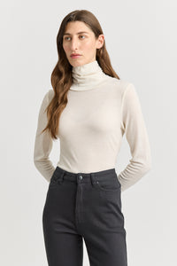 Toorallie Turtle Neck (or Skivvy) Merino Top - Warm White