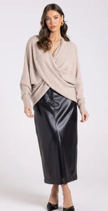 Two T's Cross Over Jumper - Oat