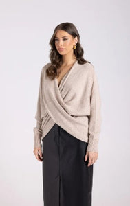 Two T's Cross Over Jumper - Oat