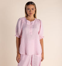 Load image into Gallery viewer, Two T&#39;s Linen Yoke Blouse - Pink Rose
