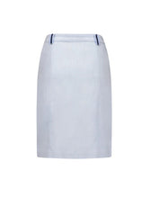 Load image into Gallery viewer, Vassalli Knee Length Skirt with Contrast Buttons - Sky Blue
