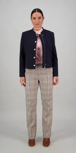 Load image into Gallery viewer, Vassalli Zip up Jacket with button detail - Navy Marle
