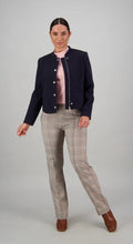 Load image into Gallery viewer, Vassalli Zip up Jacket with button detail - Navy Marle
