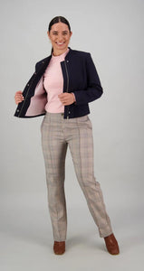 Vassalli Zip up Jacket with button detail - Navy Marle