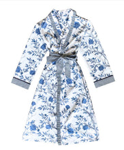 Load image into Gallery viewer, Versailles Blue Cotton Robe - Blue
