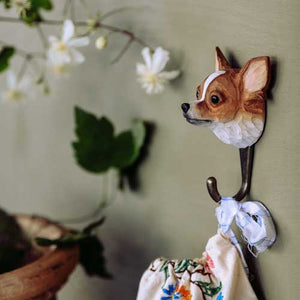 Hand Carved Wall Hook - Chihuahua