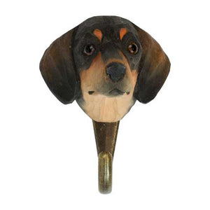 Hand Carved Wall Hook - Dachshund