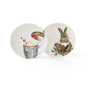 Royal Worcester Wrendale 16.5cm Plates - Bunny & Red Robin