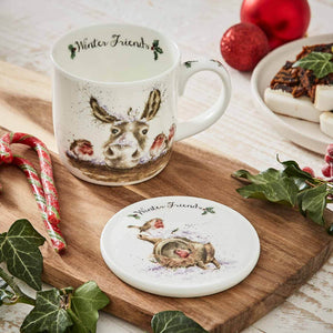 Royal Worcester Wrendale Mug & Coaster Set - Winter Friends