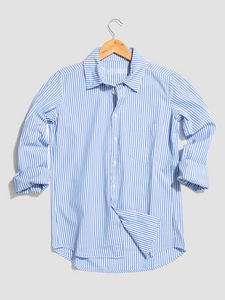 Irving & Powell Franklin Business Stripe Shirt - Sky/White
