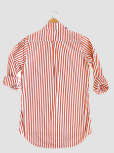 Irving & Powell Franklin Bold Stripe Shirt - Tangerine/White