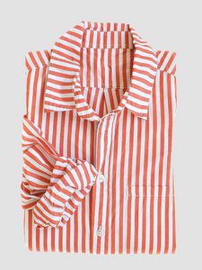 Irving & Powell Franklin Bold Stripe Shirt - Tangerine/White