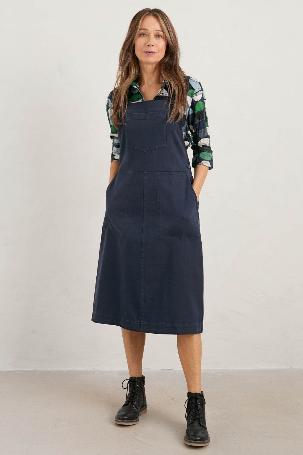 Seasalt Cornwall Cotton Pinafore Dress - Maritime