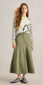White Stuff Quinn Midi Skirt - Khaki