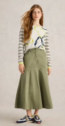 White Stuff Quinn Midi Skirt - Khaki