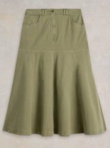 White Stuff Quinn Midi Skirt - Khaki