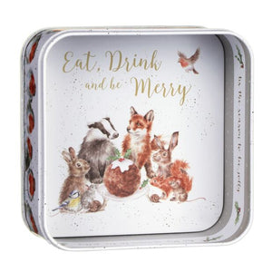 Wrendale Biscuit Tin - Woodland Christmas