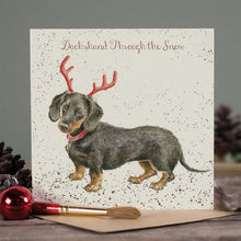 Load image into Gallery viewer, Wrendale Christmas Card - Dachshund Through The Snow
