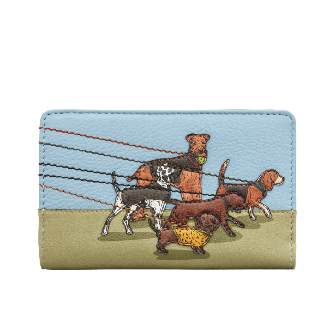 Ladies Small Leather Wallet - Dog Walk