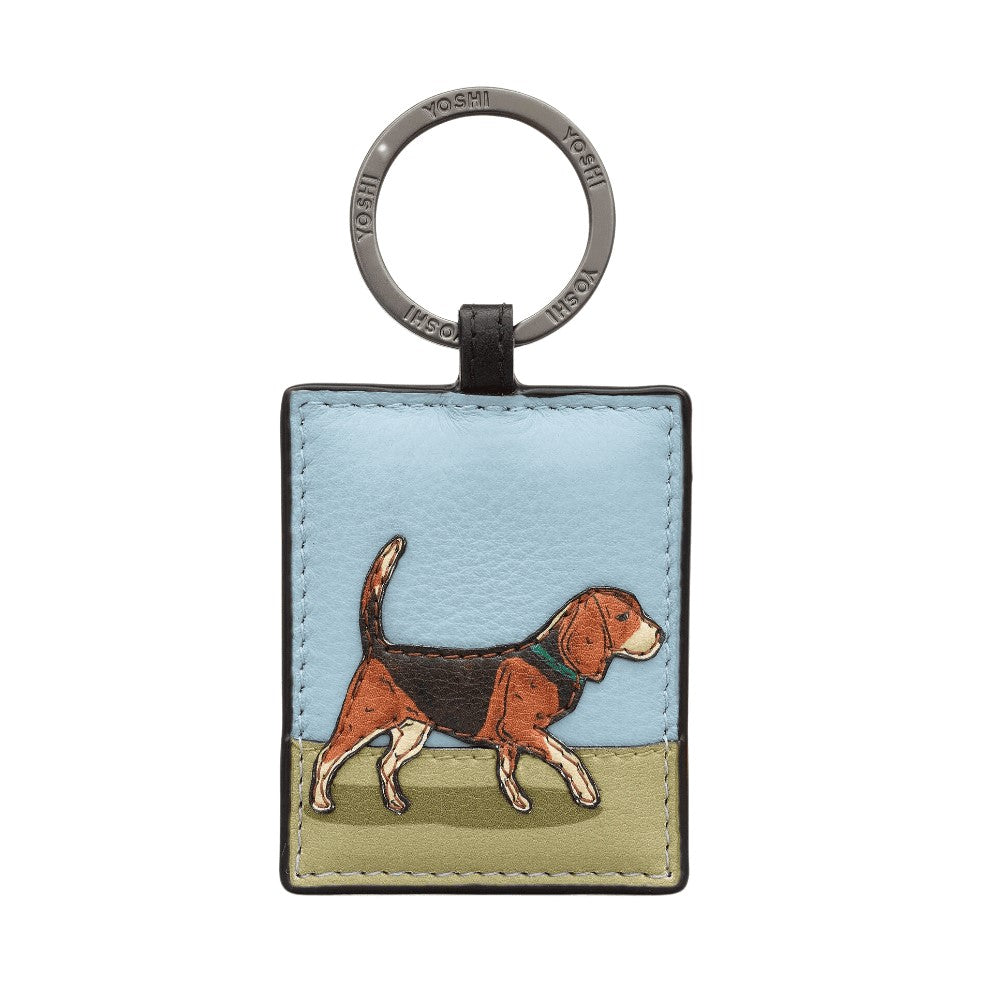 Handmade Leather Applique Keyring - Beagle
